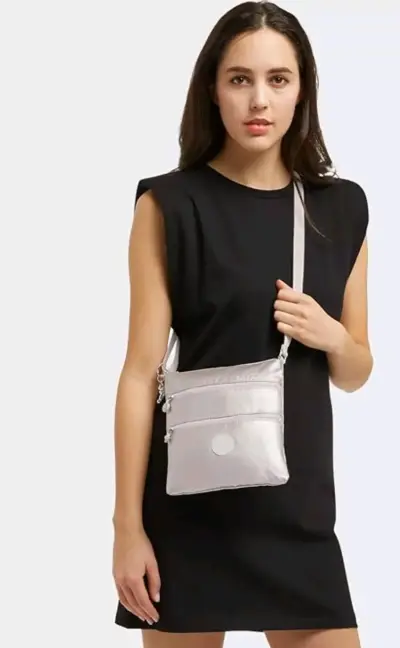 Crossbody Keiko beige metalizado Kipling - miniatura 2