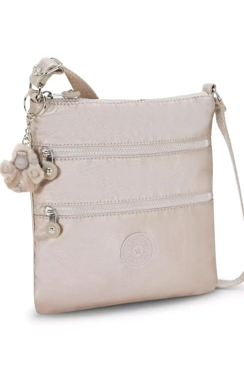 Crossbody Keiko beige metalizado Kipling - 3