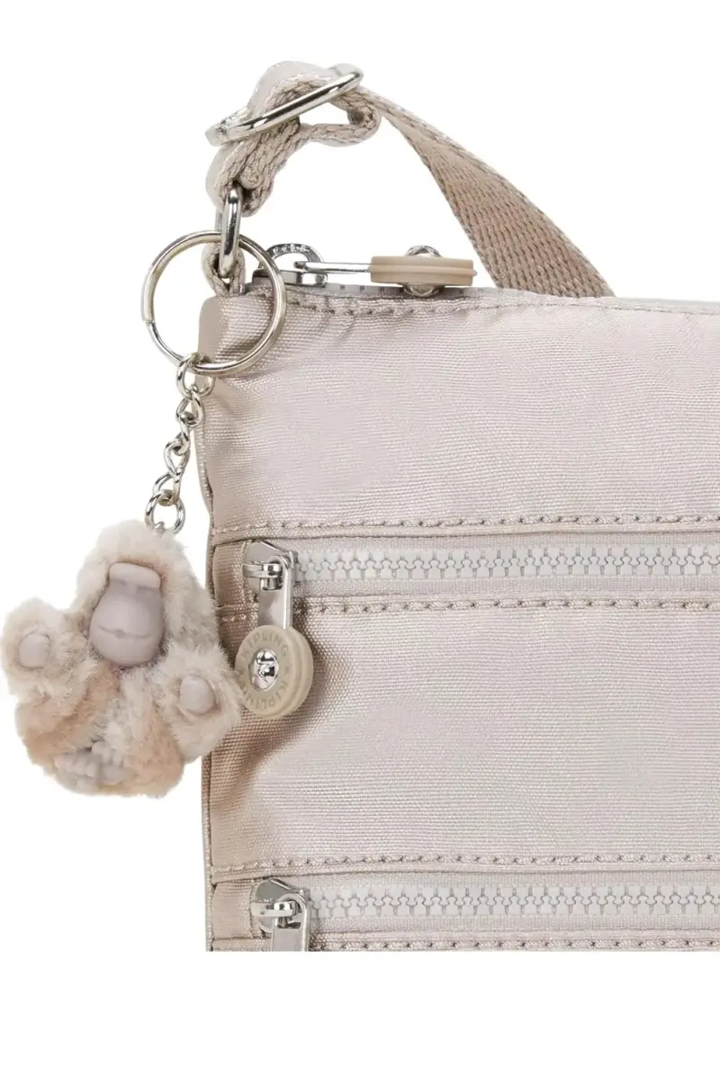 Crossbody Keiko beige metalizado Kipling - 4