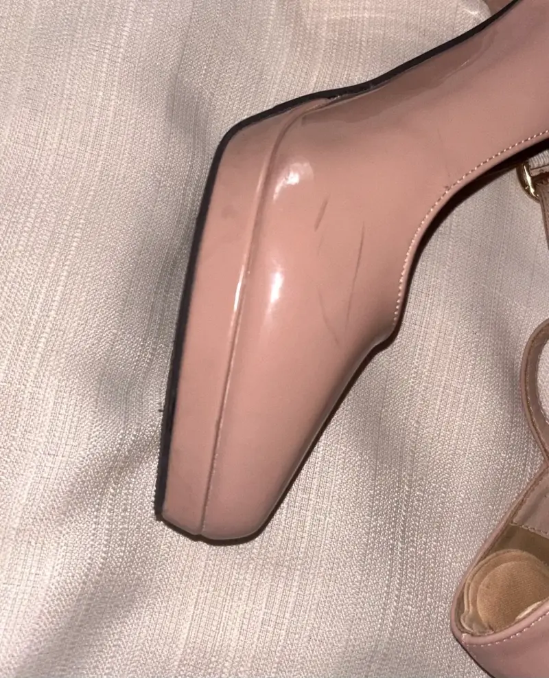 Zapatos de tacón alto color nude con correa - 2