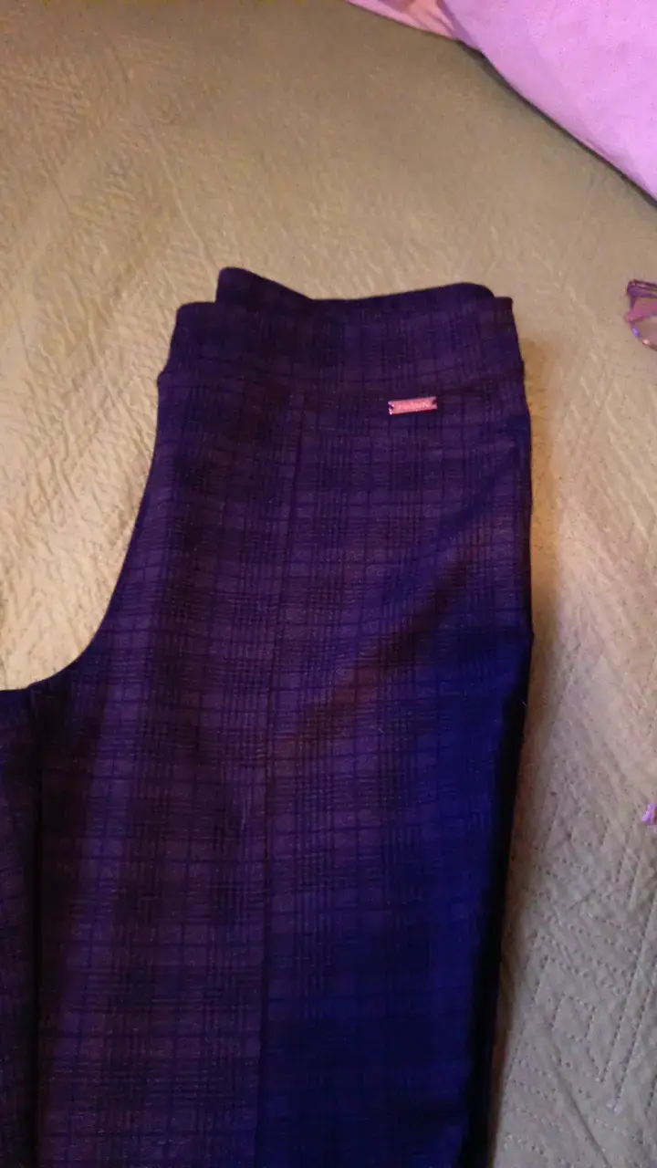 Pantalones de tela a cuadros azul oscuro - 2