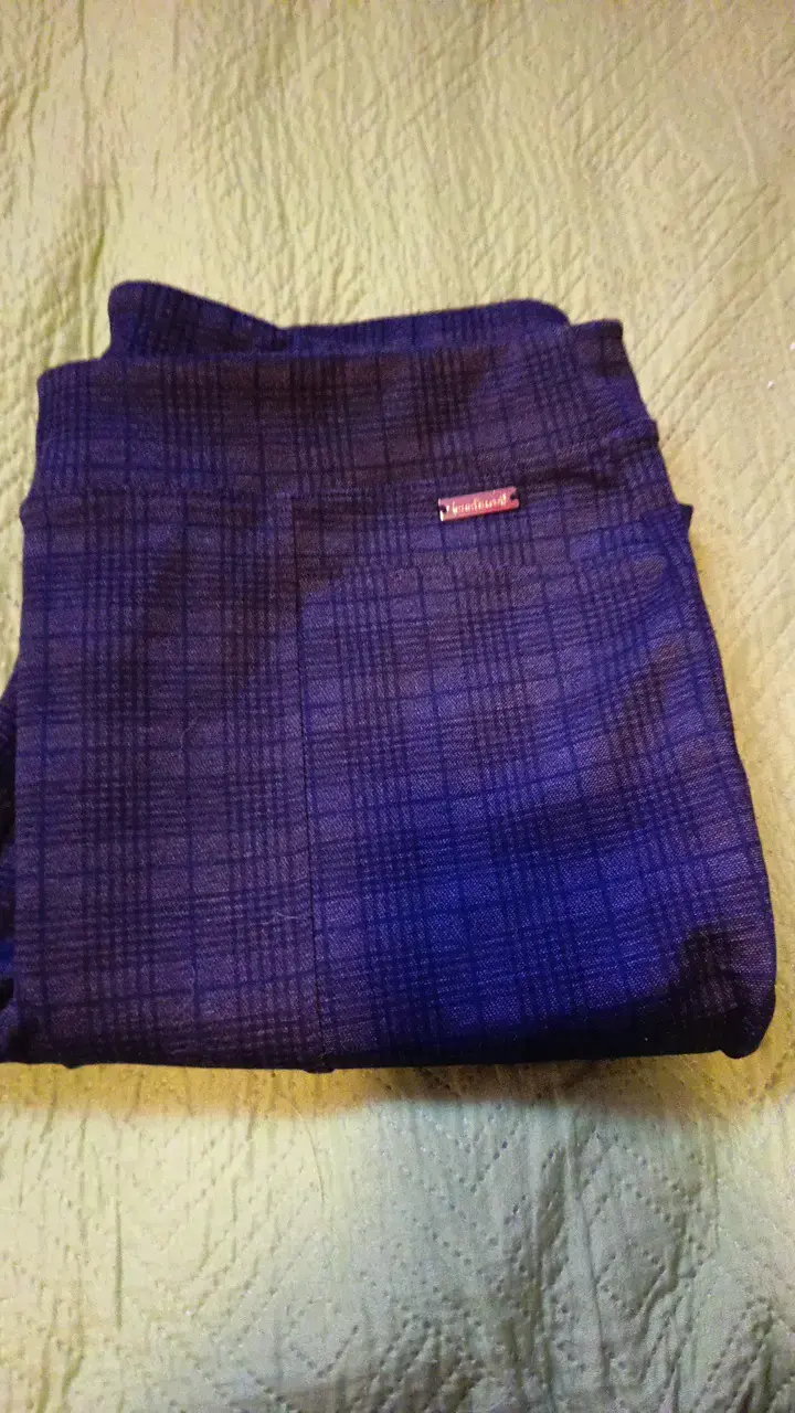Pantalones de tela a cuadros azul oscuro - 3