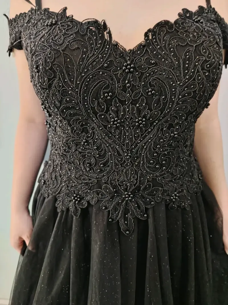 Vestido de noche largo negro elegante - 2
