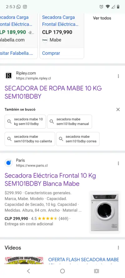 Secadora de Ropa Mabe 10 kg SEM101BDBY - miniatura 3