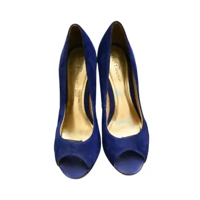 Tacones De Togni Talla 39 Peep Toe de Gamuza - miniatura 1
