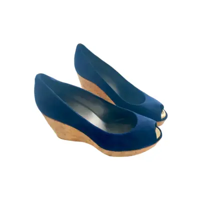 Tacones De Togni Talla 39 Peep Toe de Gamuza - miniatura 3