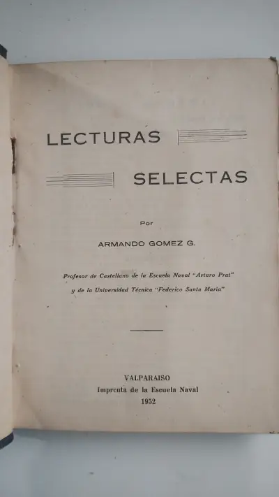 Libro Marina chilena Lecturas Selectas de 1952 - miniatura 2