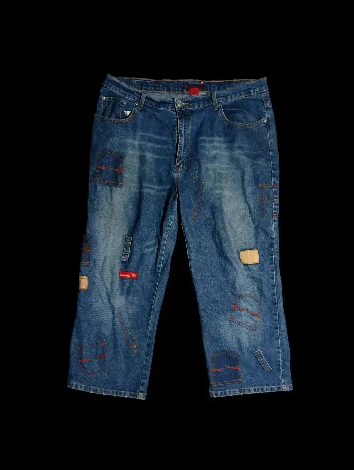Jeans de mezclilla con parches para hombre