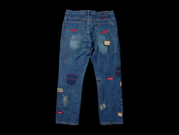 Jeans de mezclilla con parches para hombre - 2
