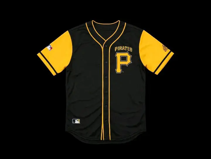Camiseta Béisbol Pittsburgh Pirates Negra y Amar