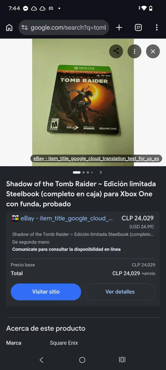 Shadow of the Tomb Raider Edición limitada a 20Lk