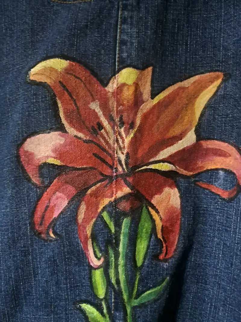 Chaqueta de mezclilla pintada a mano, modelo único - 4