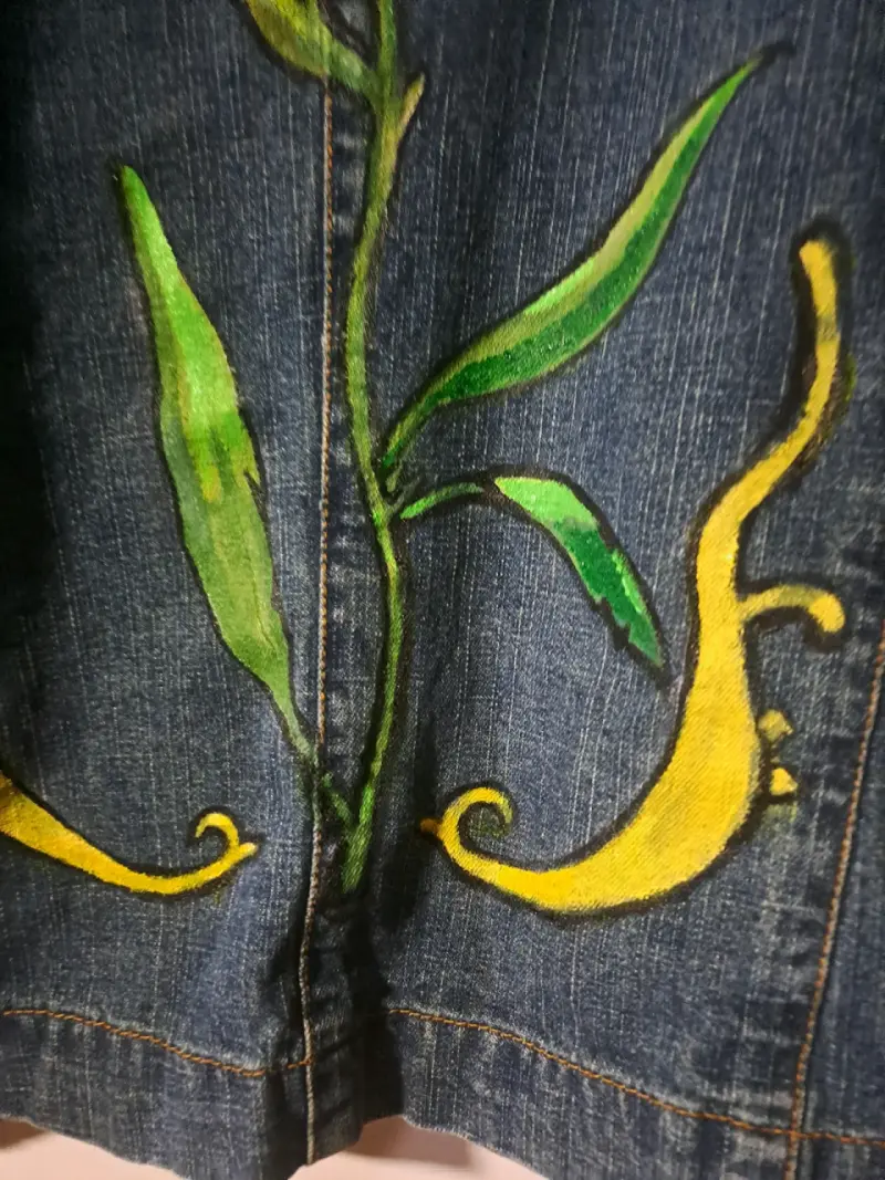Chaqueta de mezclilla pintada a mano, modelo único - 6