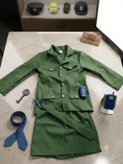 Disfraz de policía verde para niña con accesorios - miniatura 1