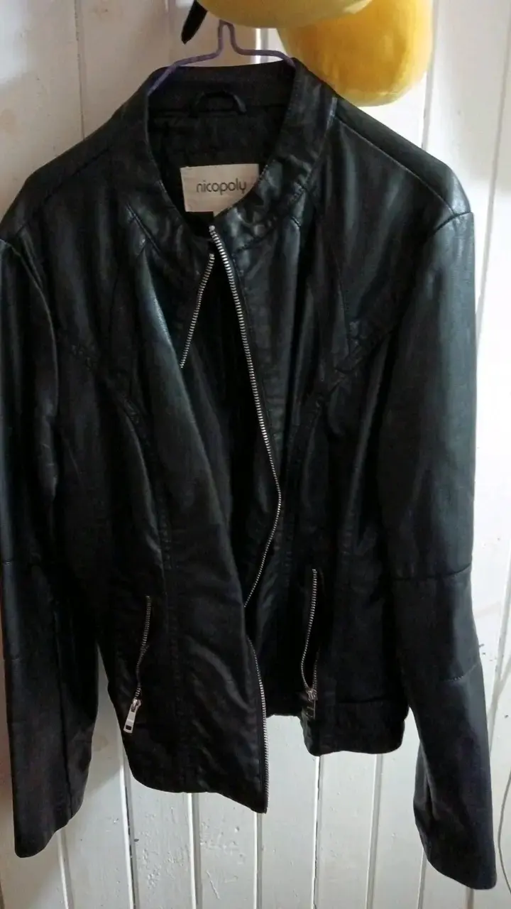 Chaqueta de cuero negra Nicopoly talla L - 1