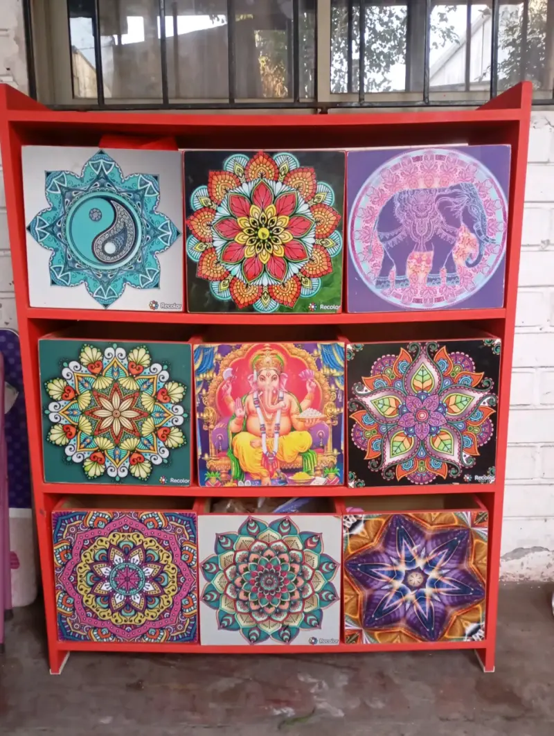 Mueble organizador decorativos mandalas y elefante - 2