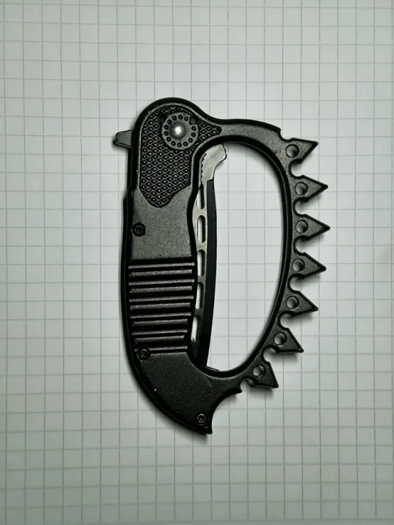 Cuchillo táctico con diseño biohazard y hoja negra - 3
