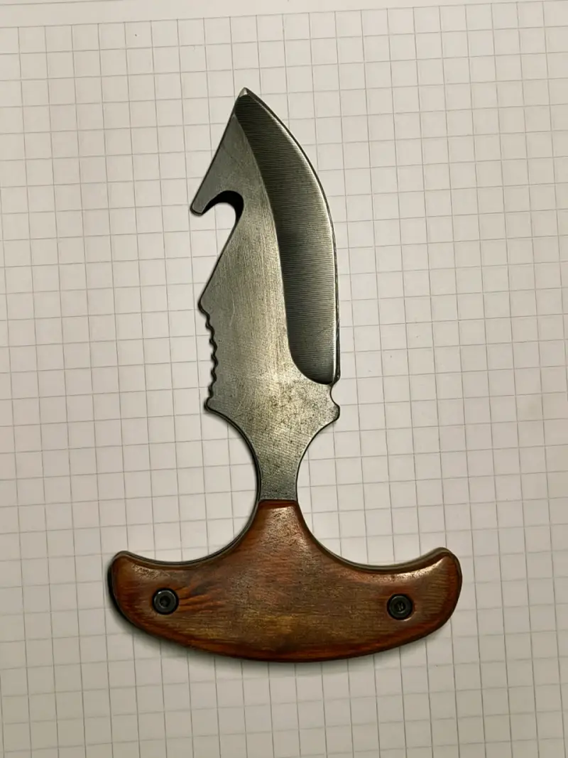 Cuchillo de caza con mango de madera y funda - 2