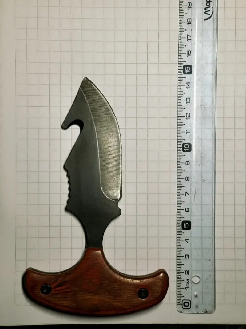 Cuchillo de caza con mango de madera y funda - 3