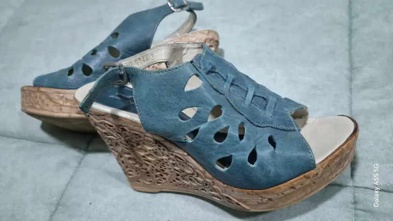 Sandalias de Cuña Azul Albano para Mujer - 3