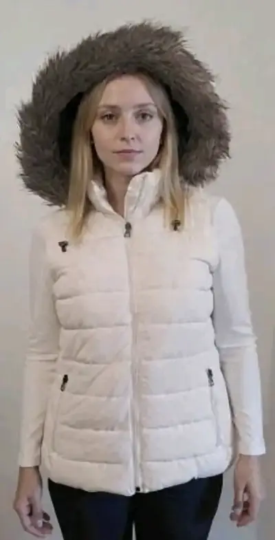 Chaqueta  Banana Republic Mujer Blanco con Capucha - miniatura 1