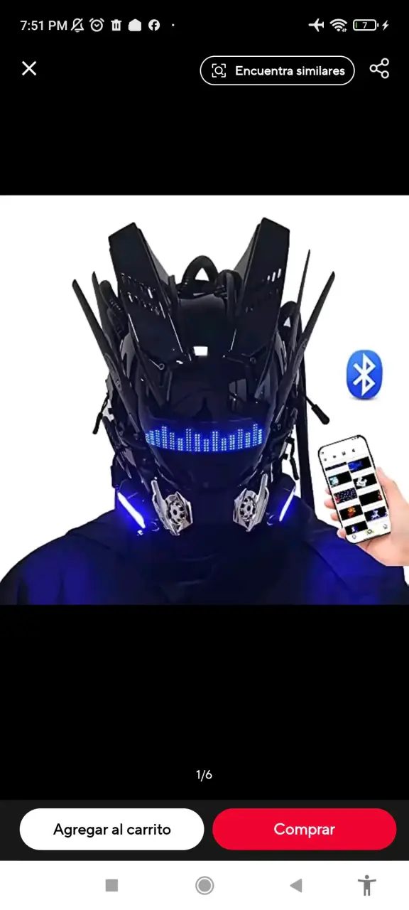 Casco LED con Bluetooth y Luces Interactivas - 1