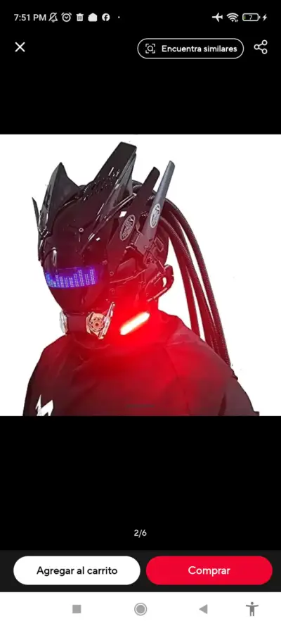 Casco LED con Bluetooth y Luces Interactivas - miniatura 2