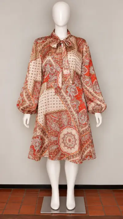 Línea Style - Vestido Paisley Terracota Shein 3XL. - miniatura 1