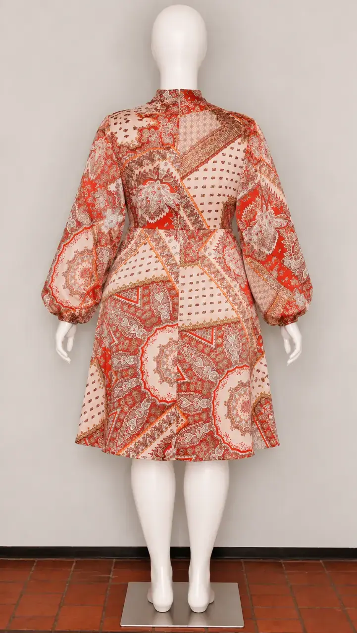 Línea Style - Vestido Paisley Terracota Shein 3XL. - 2