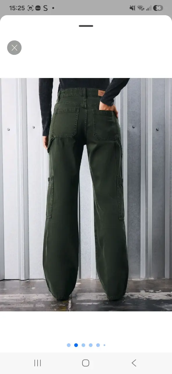 Jeans Foster con bolsillos diagonales verde - 2
