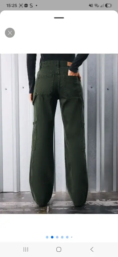 Jeans Foster con bolsillos diagonales verde - miniatura 2