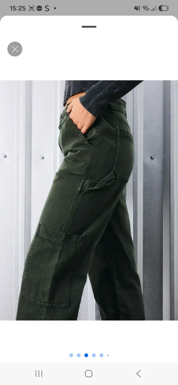Jeans Foster con bolsillos diagonales verde - 3