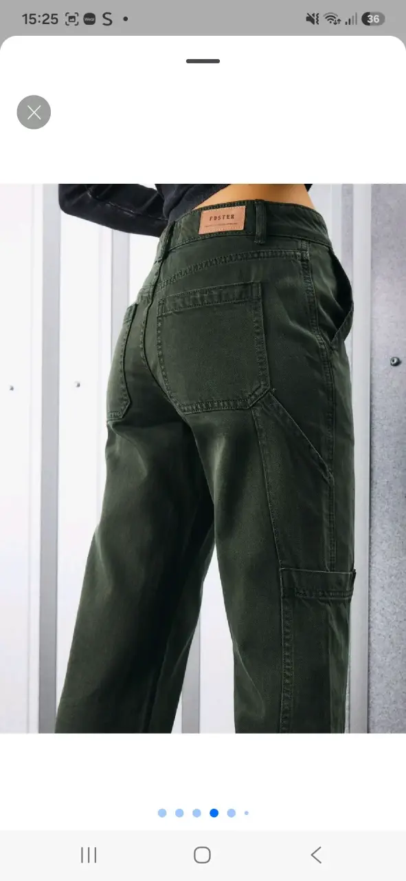 Jeans Foster con bolsillos diagonales verde - 4