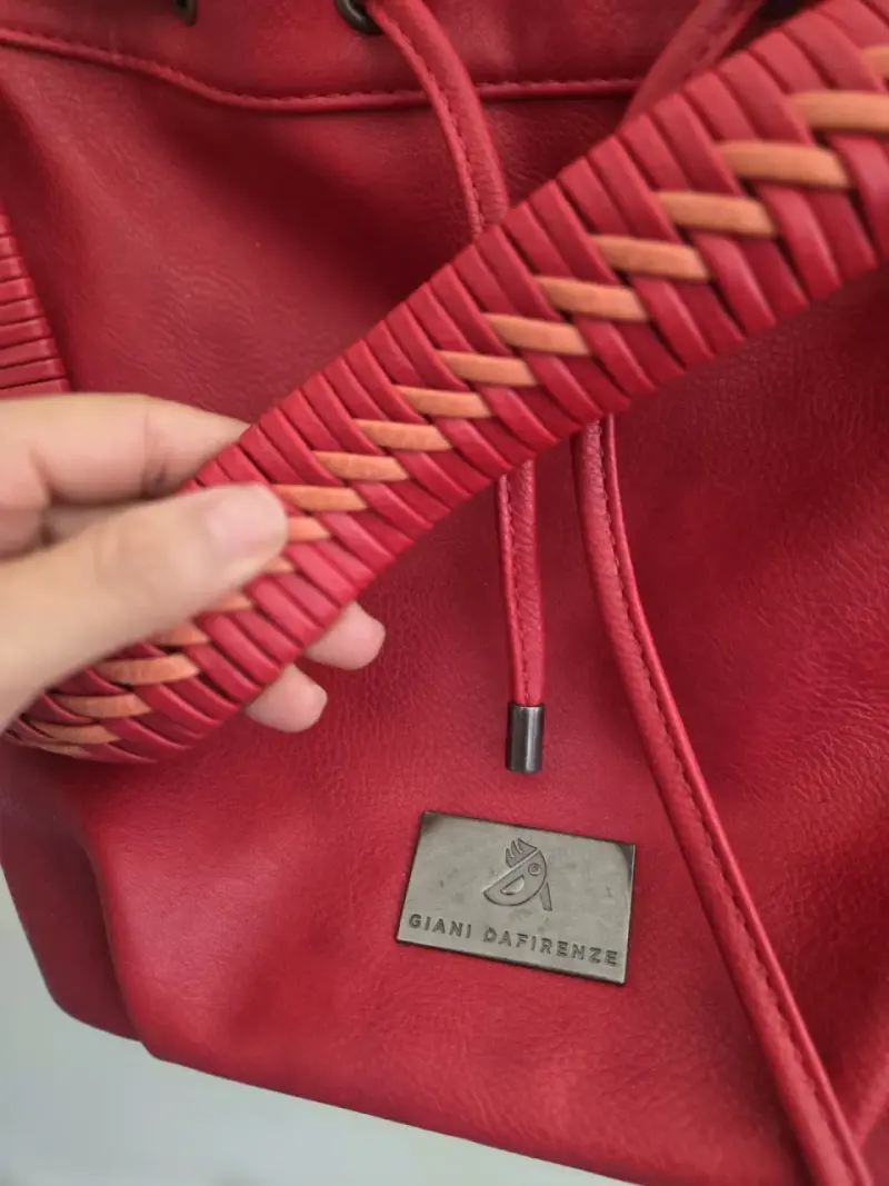 Bolso rojo de cuero Giani Dafirenze - 3