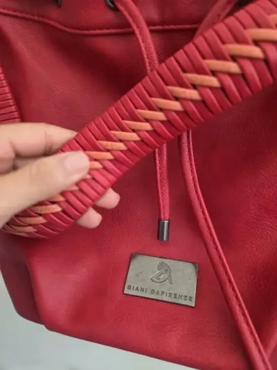 Bolso rojo de cuero Giani Dafirenze - miniatura 3