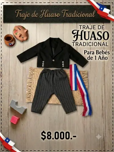 Traje de huaso tradicional / talla 9-12 meses - miniatura 1