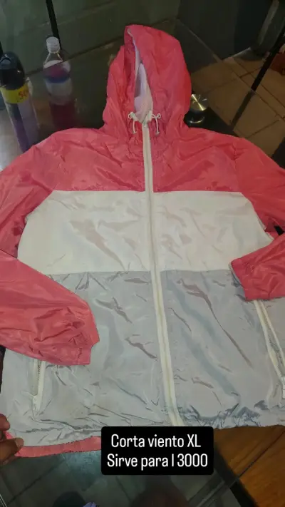 Cortaviento bicolor rosa y gris para mujer - miniatura 3