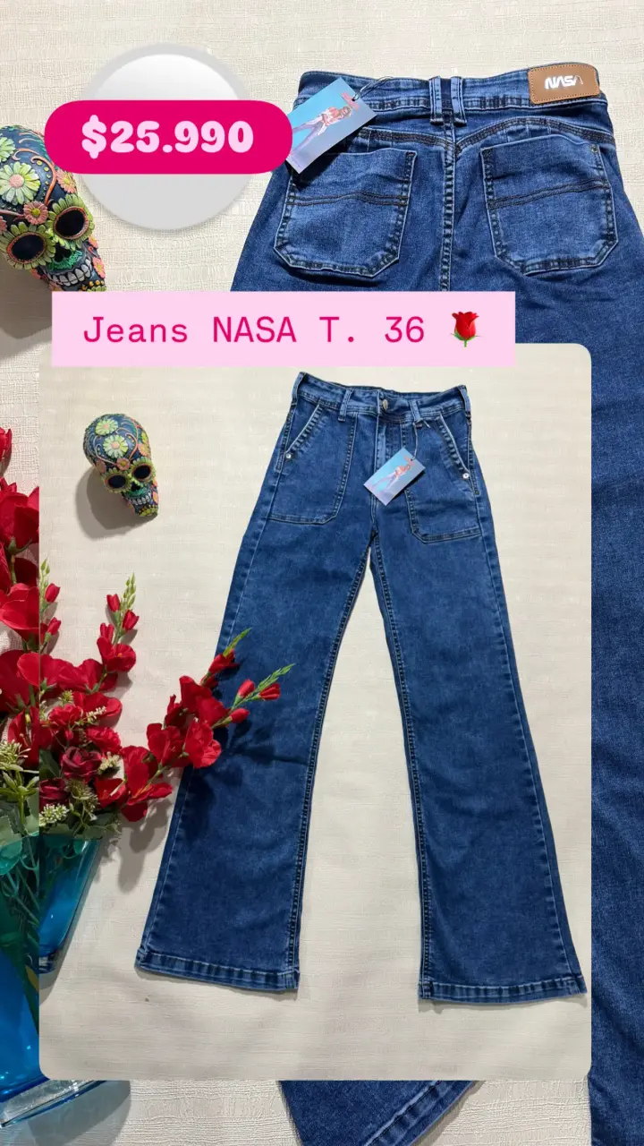Jeans acampanados azul talla 36 NASA - 1