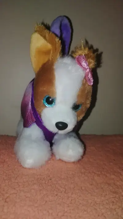 Mochila de peluche perro con lentejuelas - miniatura 2