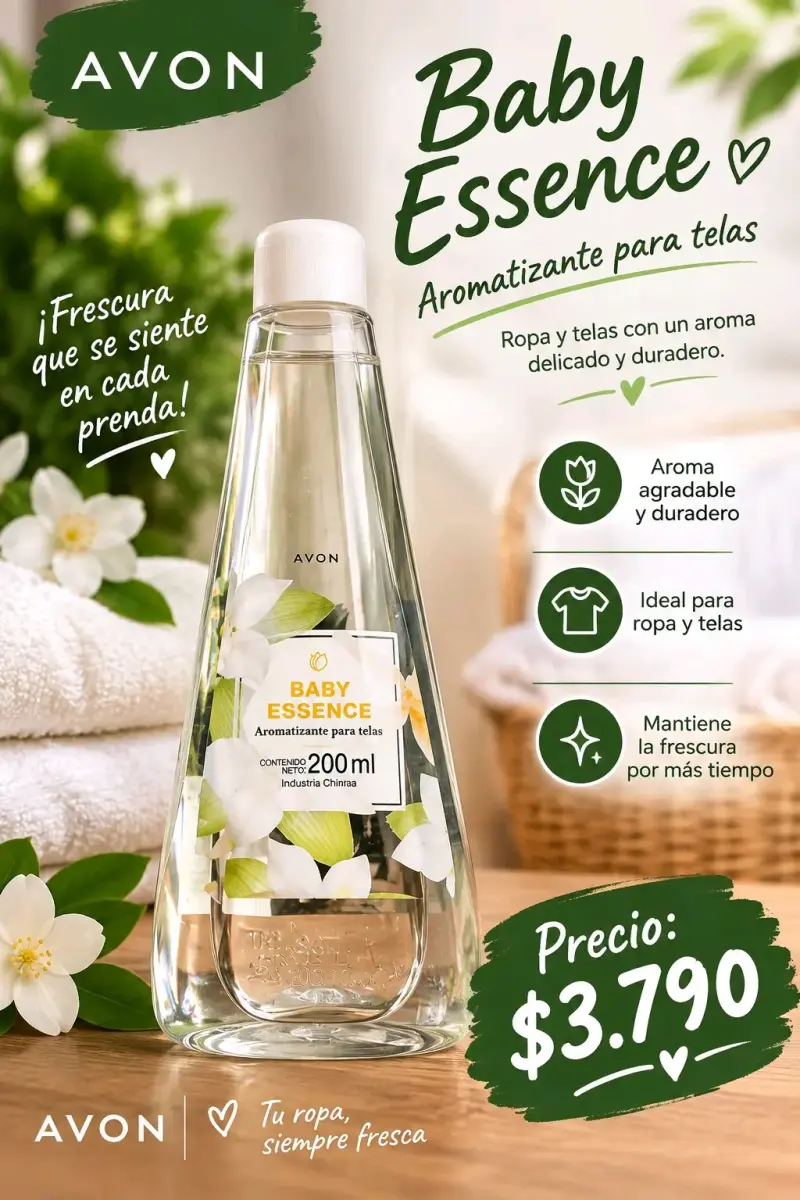 Aromatizante para telas Avon Baby Essence 200ml