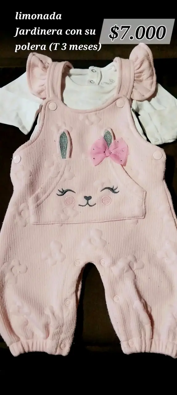 Jardinera Limonada con Polera para Bebé 3 Meses