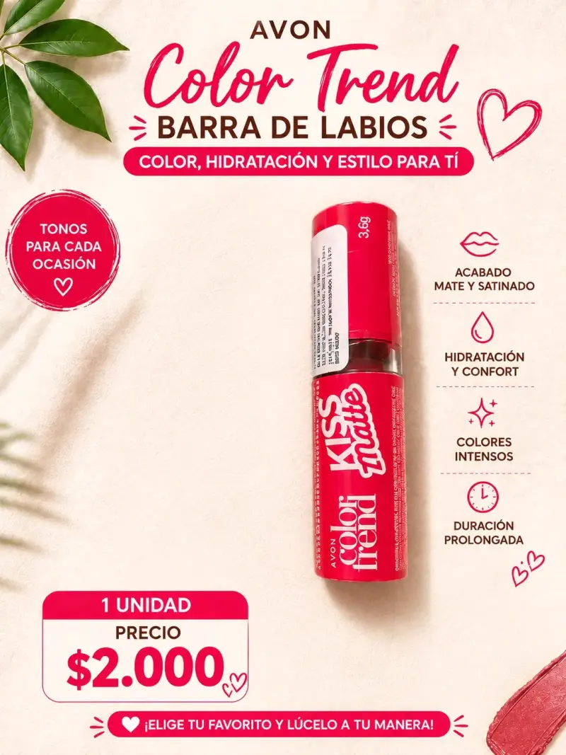 Labial Avon Color Trend Kiss Matte