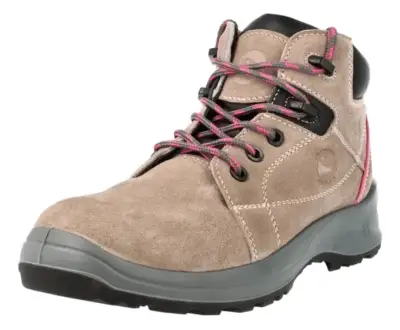 Botas de seguridad beige con cordones rosas - miniatura 1