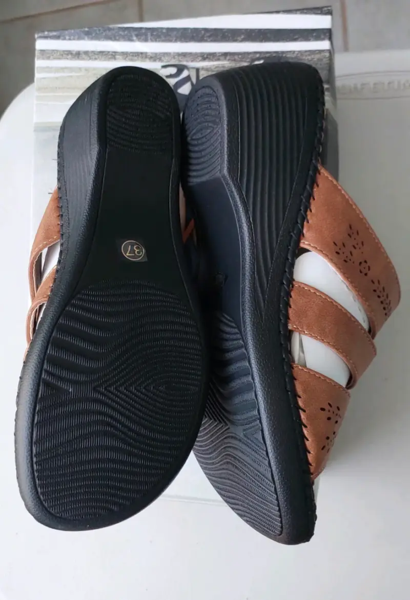 Sandalias de cuero marrón New Walk para mujer - 2
