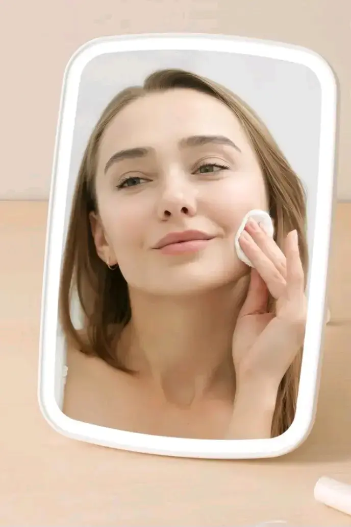 Espejo de maquillaje LED portátil con luz ajustable - 3