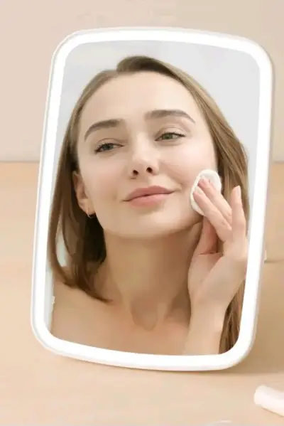 Espejo de maquillaje LED portátil con luz ajustable - miniatura 3