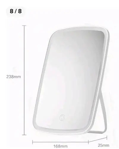 Espejo de maquillaje LED portátil con luz ajustable - miniatura 5