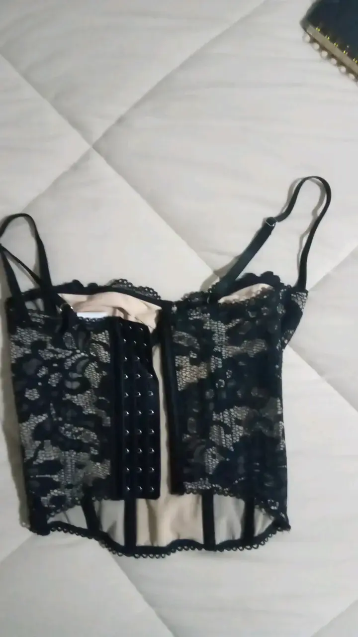 Corset de encaje negro elegante - 3