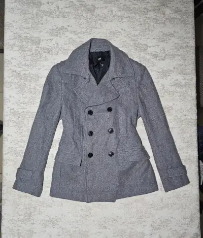 Abrigo gris de lana H&M para mujer - miniatura 3