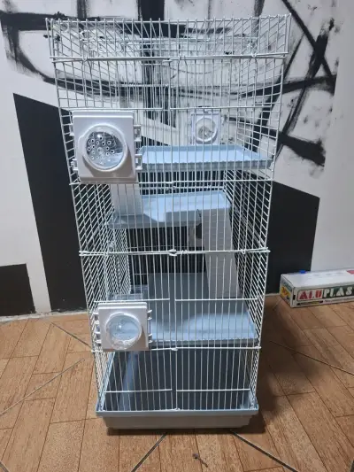 Jaula de 3 pisos con rueda y sustrato - miniatura 5